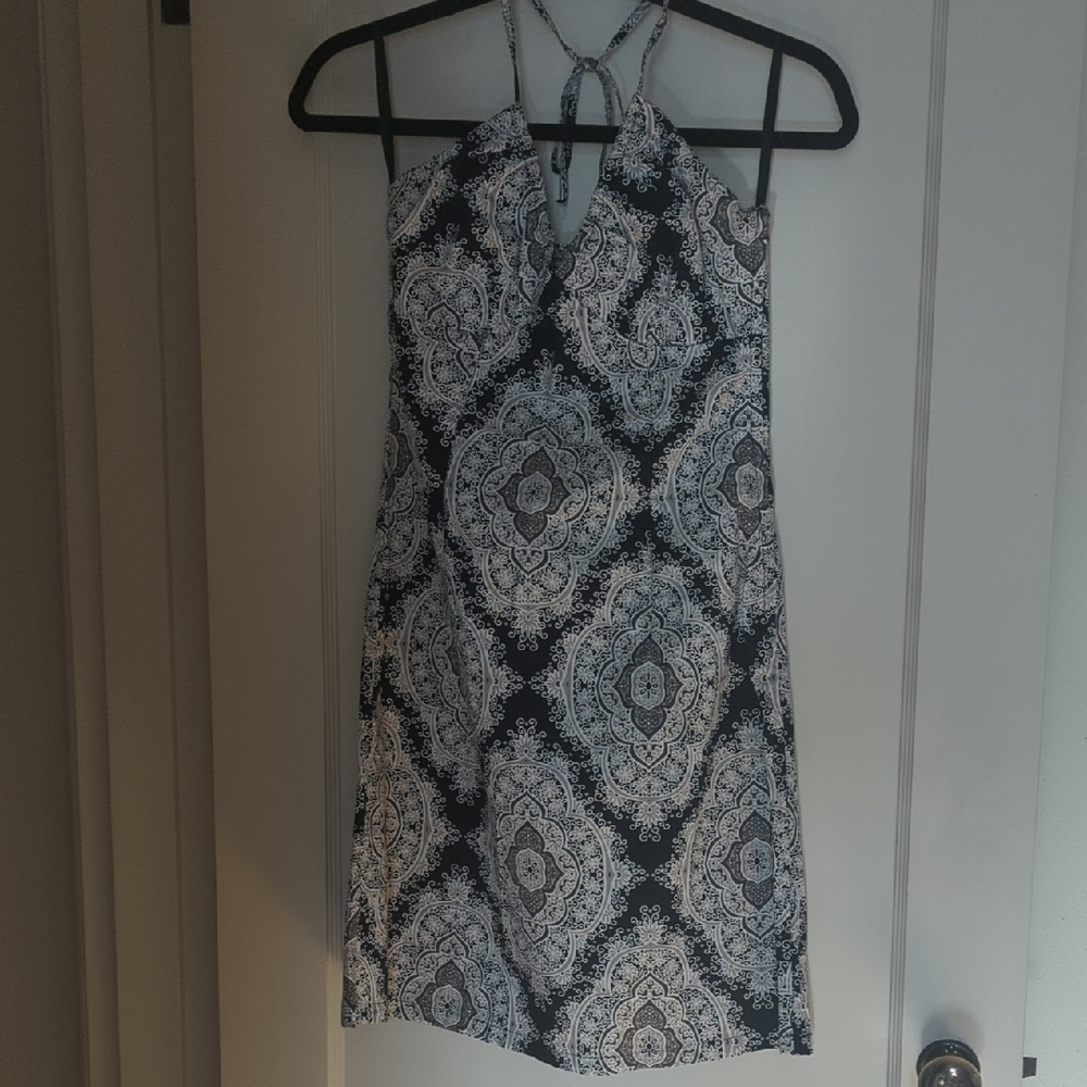 H&M Black and White Print Mini Dress